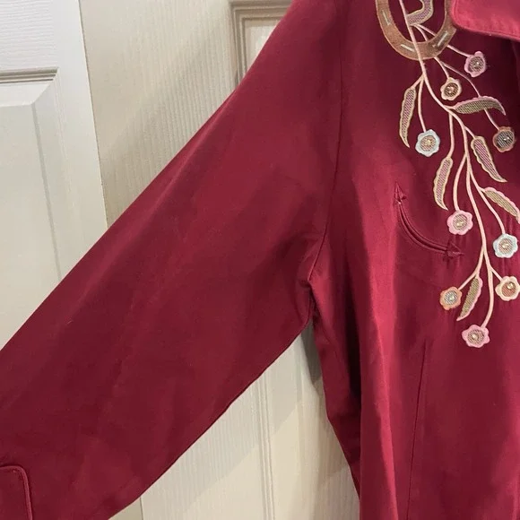 Scully Women's Western Shirt Embellished Horseshoes Flowers L Pearl Snap PL-734 - Picture 8 of 13